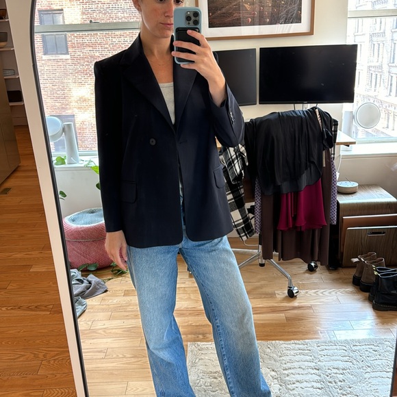 Oversized navy Maje blazer size 34 - Picture 3 of 6